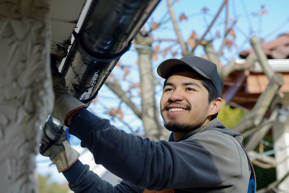 Field service technician working on site