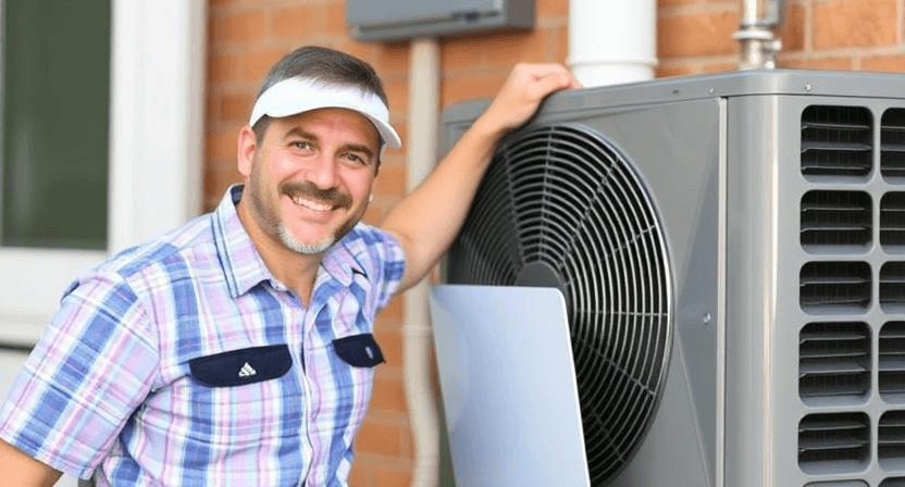 A happy customer shaking hands with an HVAC technician after a successful service.